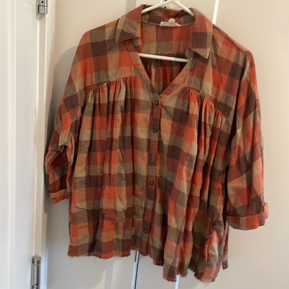 Flowy plaid top